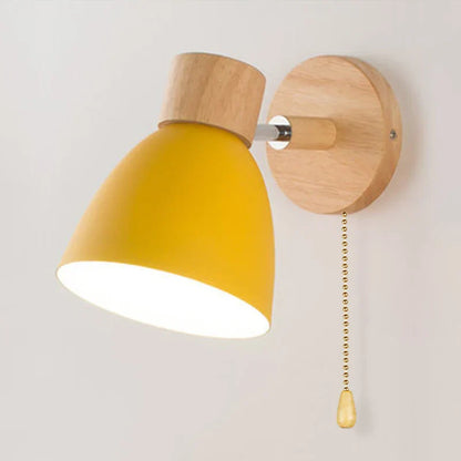 Rustic Wooden Scandinavian Wall Lamp
