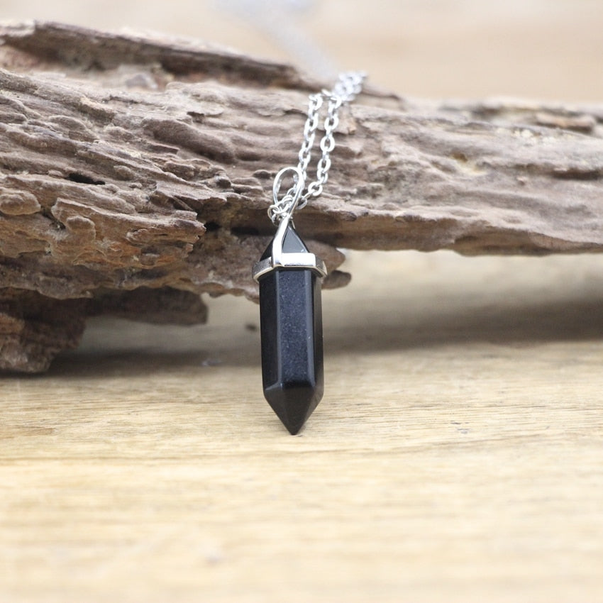 Boho Hexagon Gemstone Balance Necklace - Halri