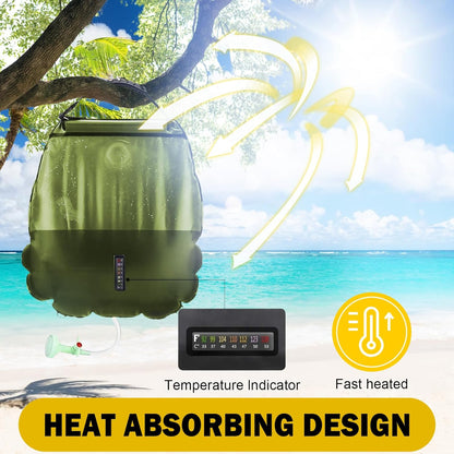 Compact Solar Heated Shower Bag for Camping