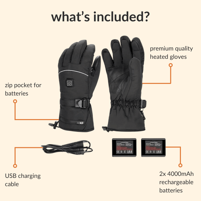Warm Rechargeable Gloves for Skiing and Outdoor Use