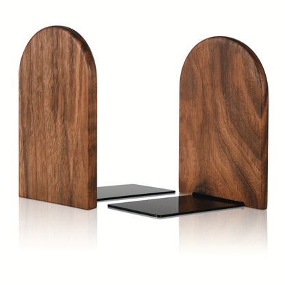 Strong Solid Wood Bookends for Desk and Shelf - Halri