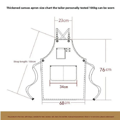 Heavy Duty Work Apron – Waterproof Canvas with Tool Pockets, Anti-wrinkle, Adjustable Straps