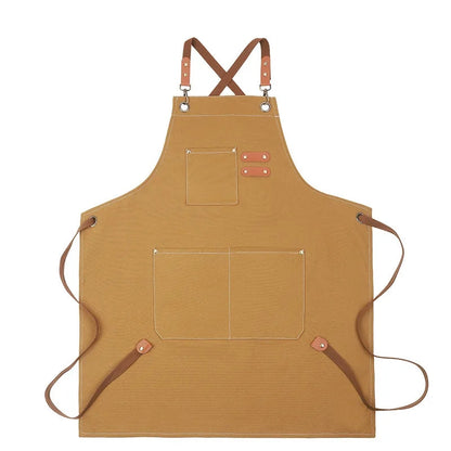 Heavy Duty Work Apron – Waterproof Canvas with Tool Pockets, Anti-wrinkle, Adjustable Straps