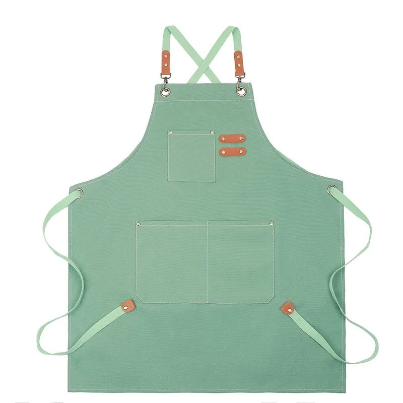 Heavy Duty Work Apron – Waterproof Canvas with Tool Pockets, Anti-wrinkle, Adjustable Straps
