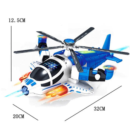 Helicopter Toy with Lights and Sounds, 360° Spin, Obstacle Sensor, Battery-Free, Child-Safe Design, Safe for Kids 3+