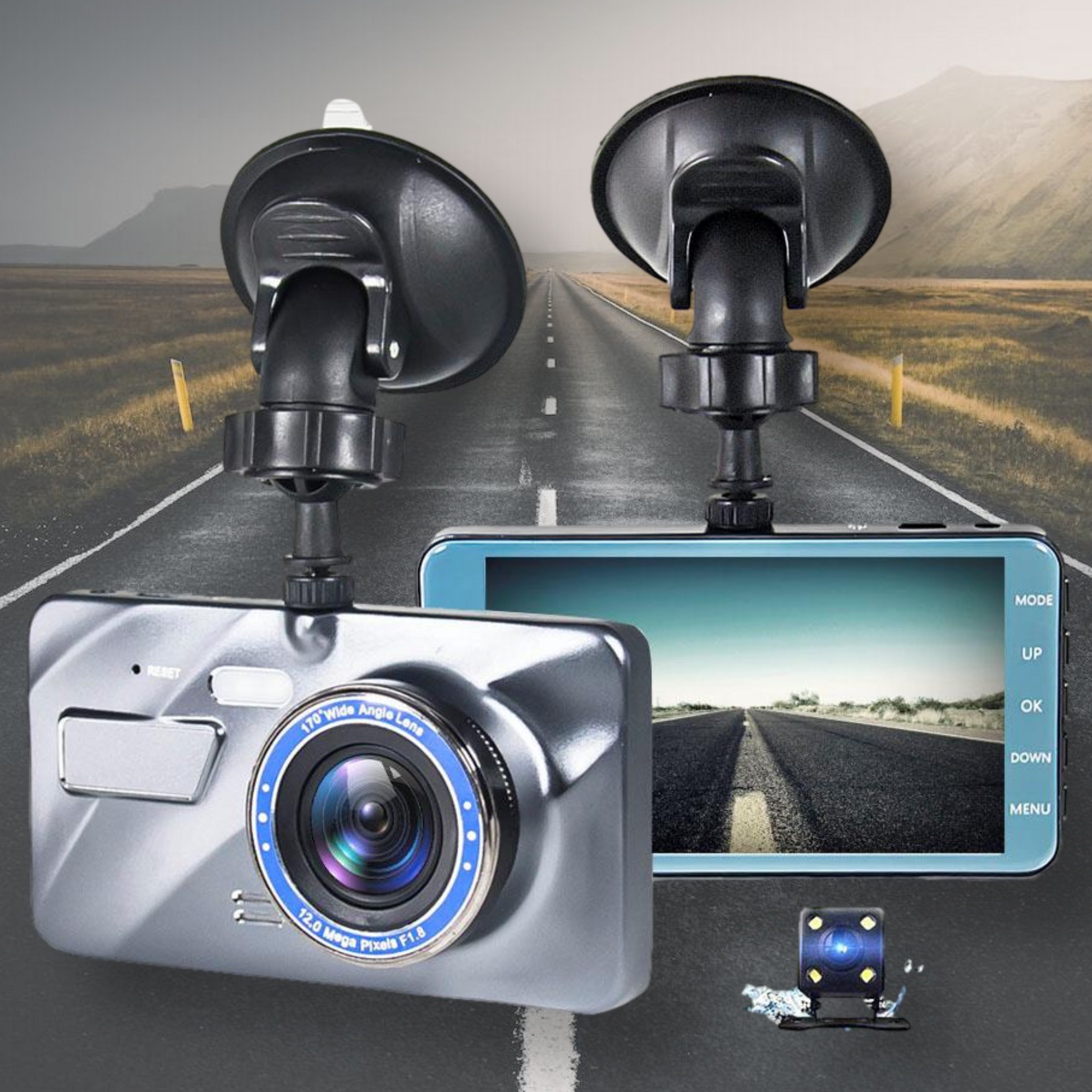 HD Car Dash Cam with Night Vision and Rear Camera - Halri