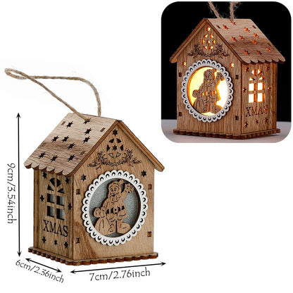 Rustic Wood Hanging Home Decor Light Lamp