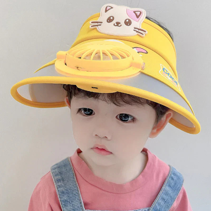 Kids Fun Summer Hat with Fan - Cute Frog Design - Halri