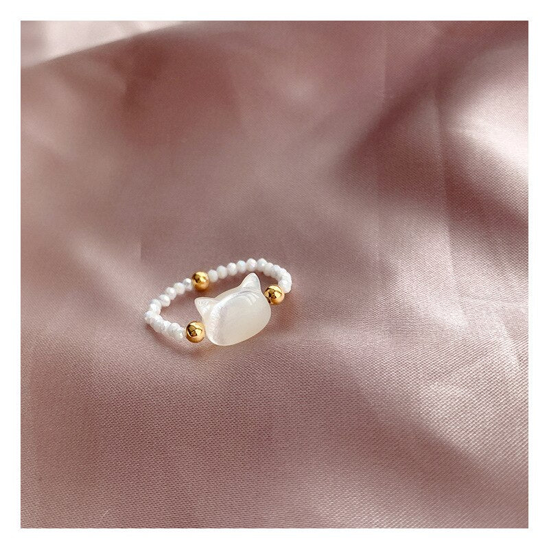 Lucky Charm Cat Silver Ring - Halri