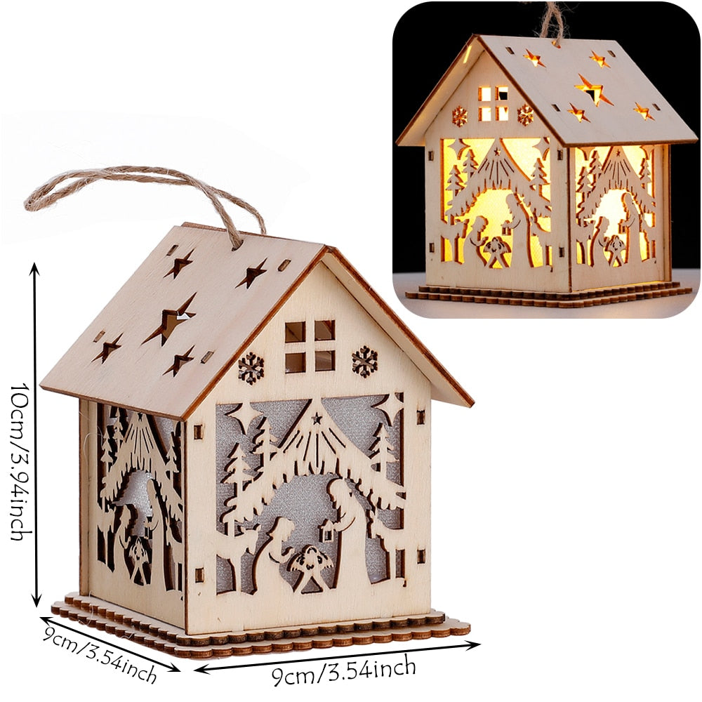 Rustic Wood Hanging Home Decor Light Lamp