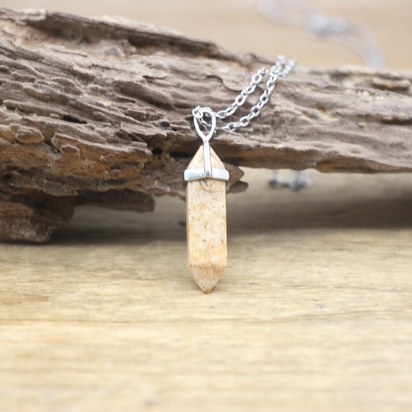 Boho Hexagon Gemstone Balance Necklace