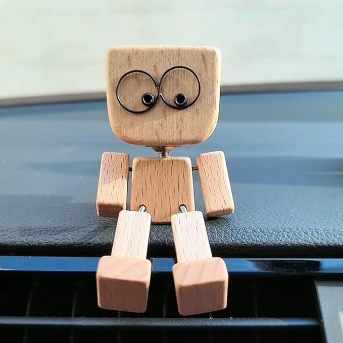 Handcrafted Wooden Rocking Figure with Changeable Faces - Halri