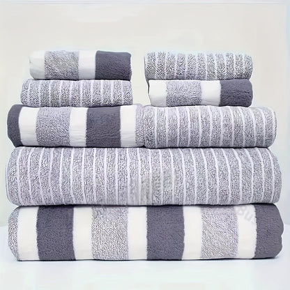 Plush 8-Piece Bathroom Towel Set in Pastel Coral