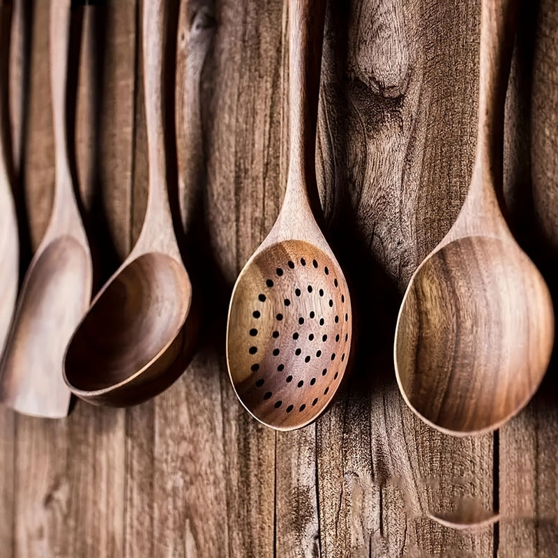 Premium Wood Cooking Utensil Set - 5 Piece Kitchen Tools