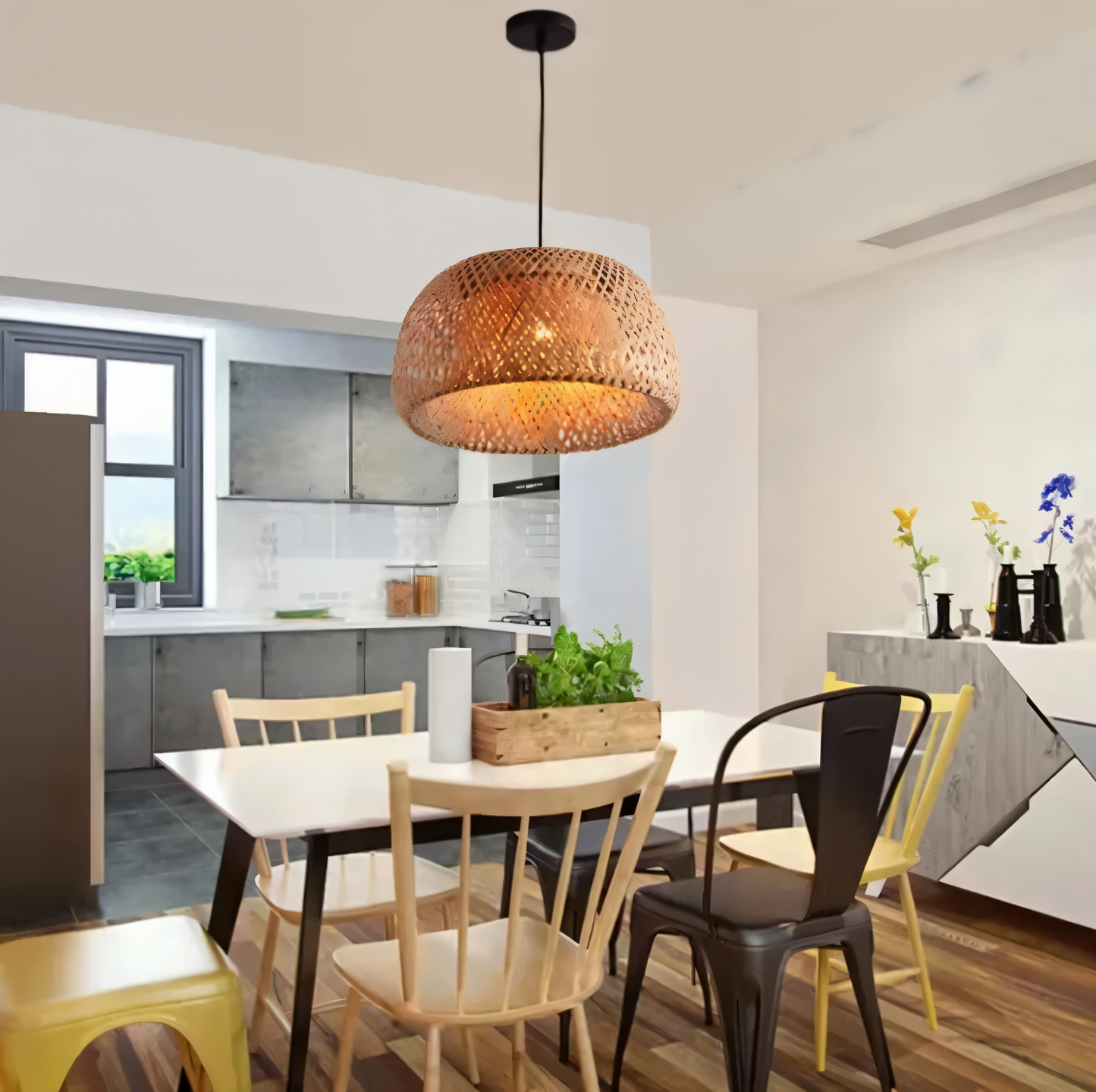 Rustic Natural Woven Hanging Lamp - Halri