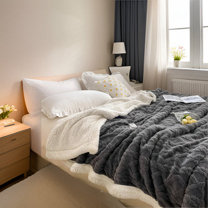 Cozy Plush Reversible Winter Blanket