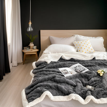 Cozy Plush Reversible Winter Blanket