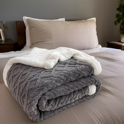 Cozy Plush Reversible Winter Blanket