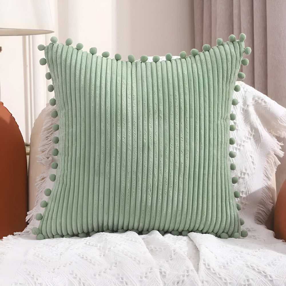 Colorful Pom Pom Decorative Pillow Cover