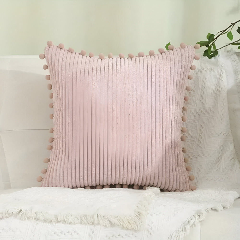 Colorful Pom Pom Decorative Pillow Cover - Halri
