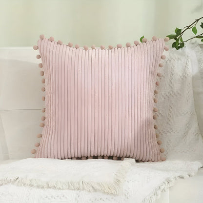 Colorful Pom Pom Decorative Pillow Cover - Halri