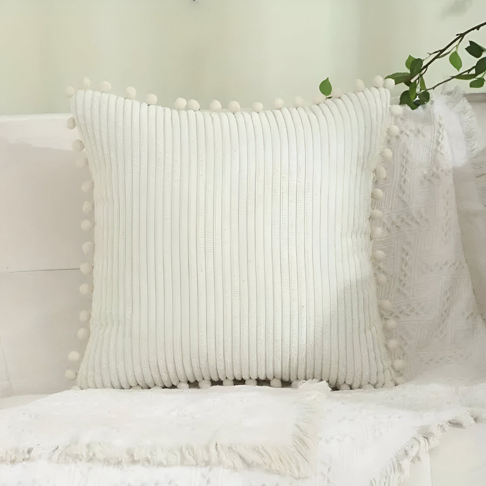 Colorful Pom Pom Decorative Pillow Cover