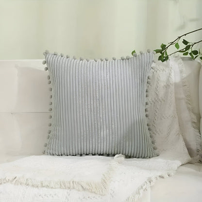 Colorful Pom Pom Decorative Pillow Cover