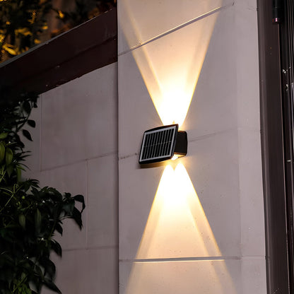 Outdoor Solar Powered Wall Lamp with Dual LED Lights - Halri