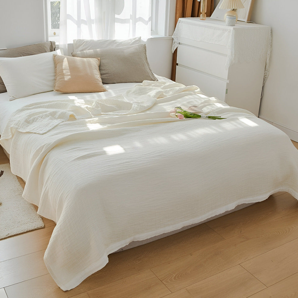 Lightweight Airy Cotton Throw Blanket