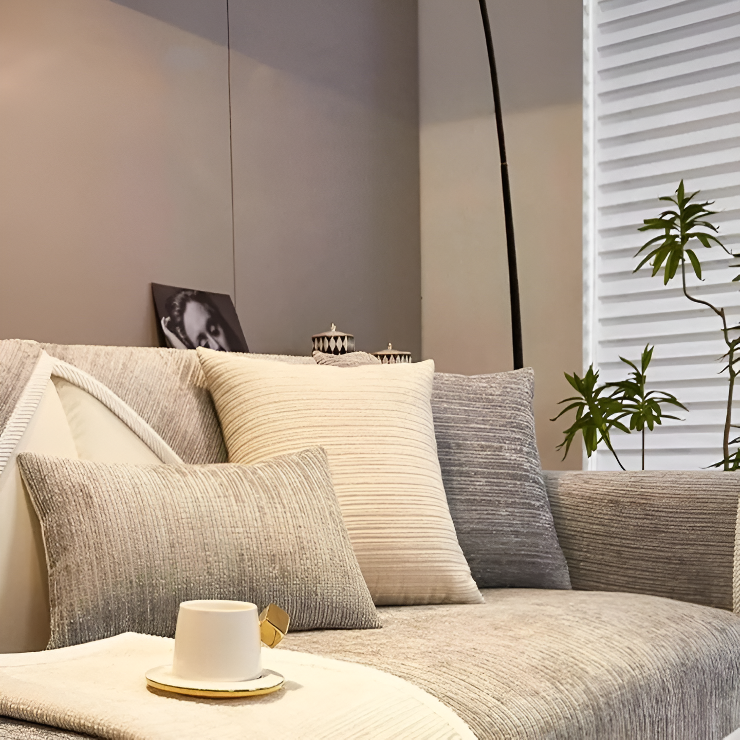 Plush Velvet Couch Slipcover
