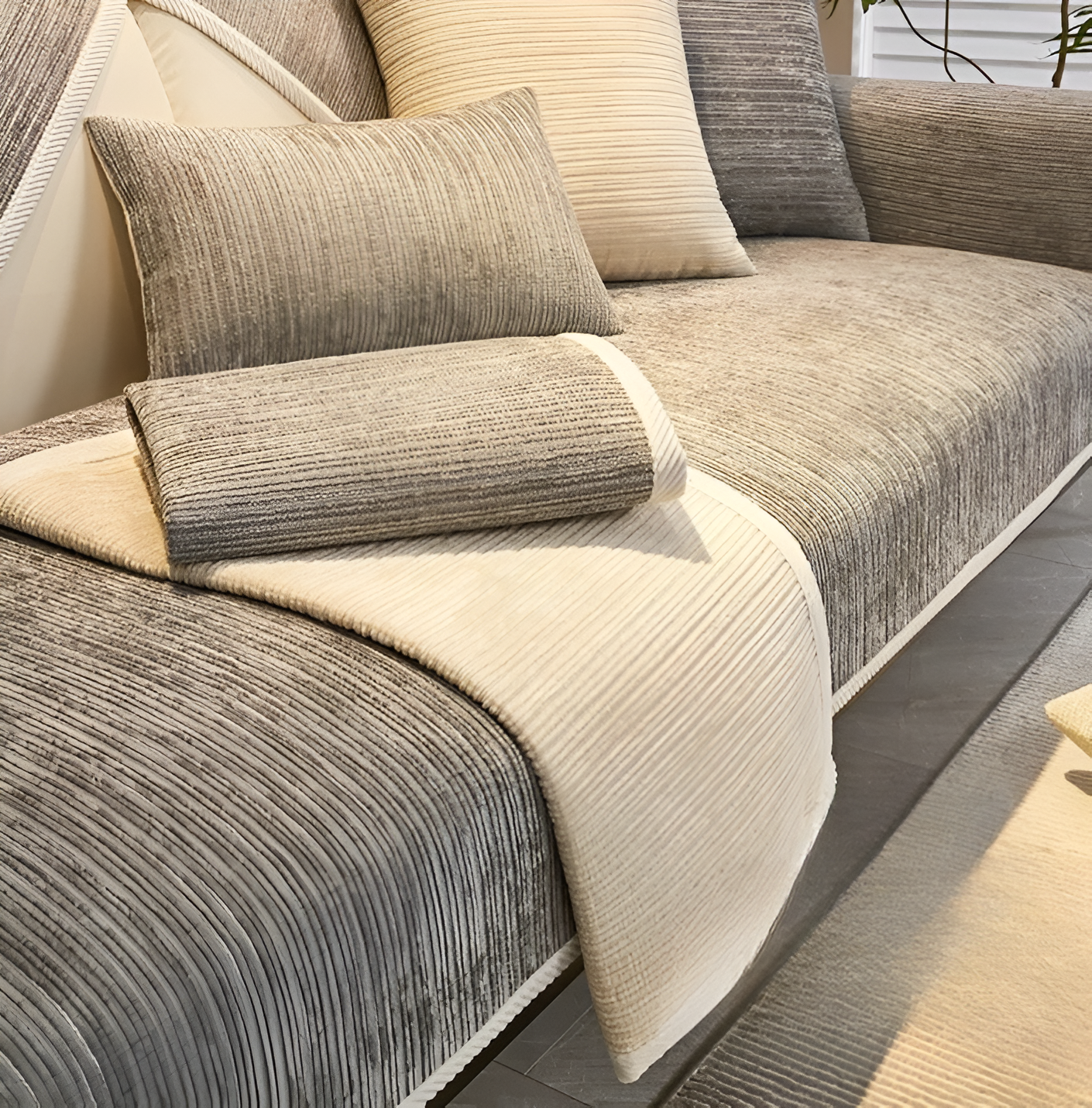 Plush Velvet Couch Slipcover