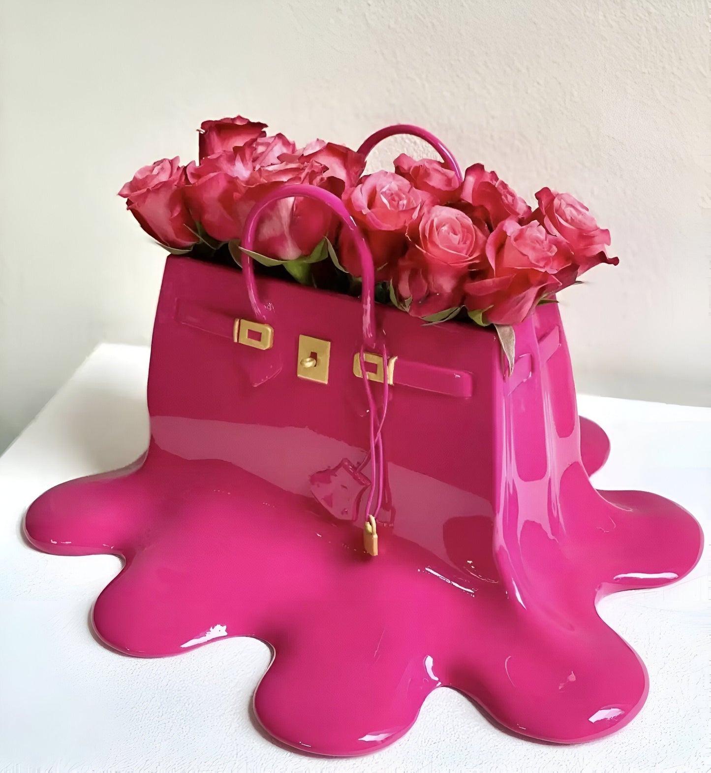 Fashionable Purse Shaped Resin Decor Vase - Halri