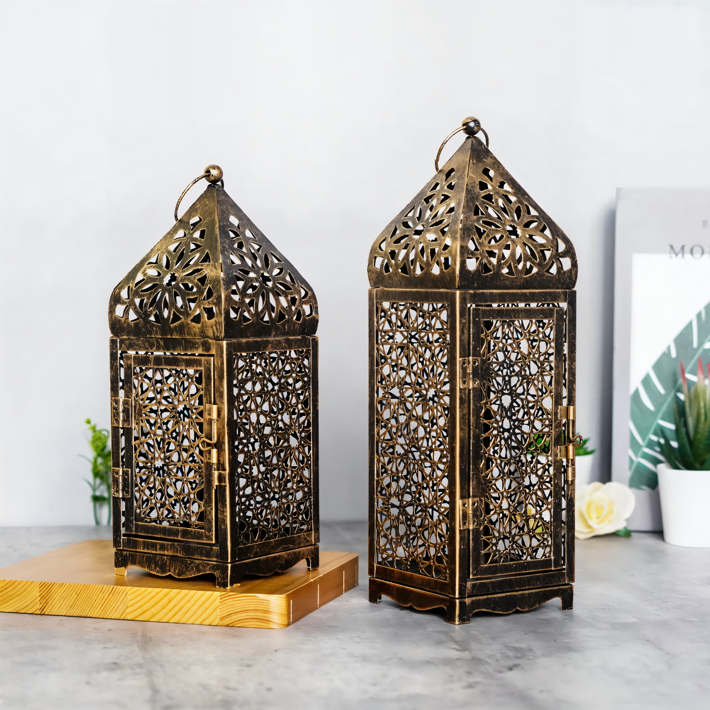 Ornate Metal Candle Holder with Floral Design - Halri