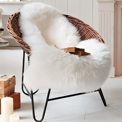 Plush Faux Fur Area Rug – Soft Synthetic Sheepskin Mat