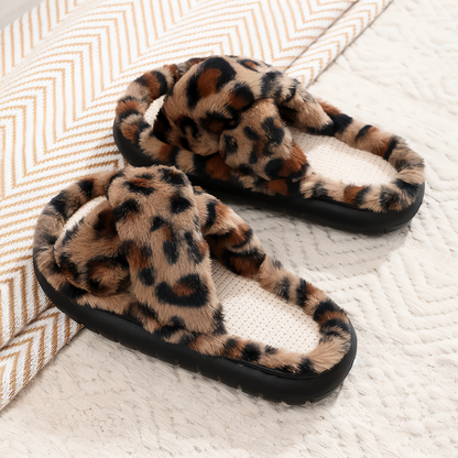 Cozy Faux Fur Slippers with Velcro Strap