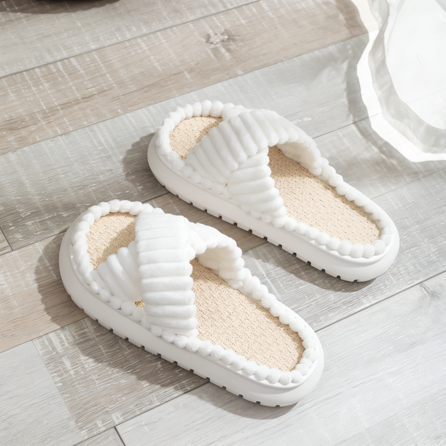 Cozy Faux Fur Slippers with Velcro Strap