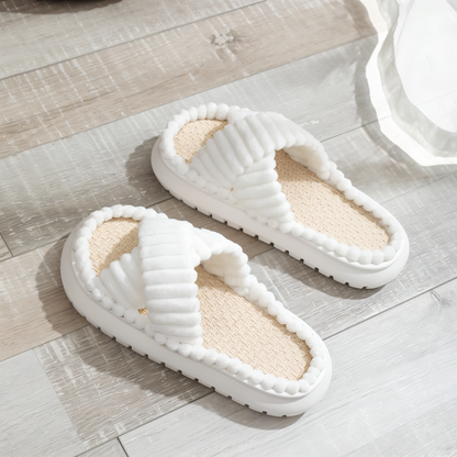 Cozy Faux Fur Slippers with Velcro Strap