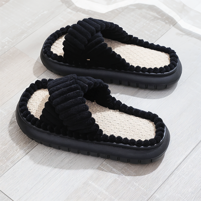Cozy Faux Fur Slippers with Velcro Strap