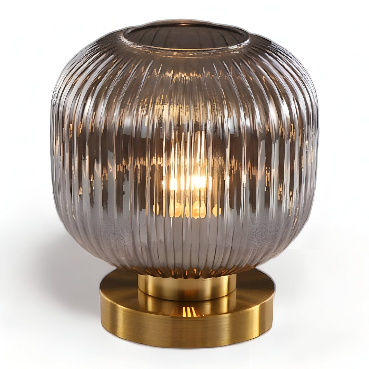 Scandinavian Glass Table Light with Textured Shade