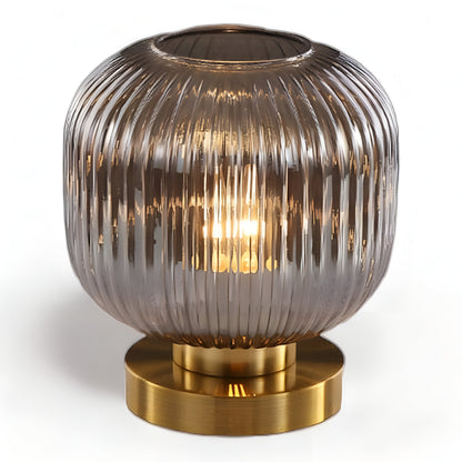 Scandinavian Glass Table Light with Textured Shade