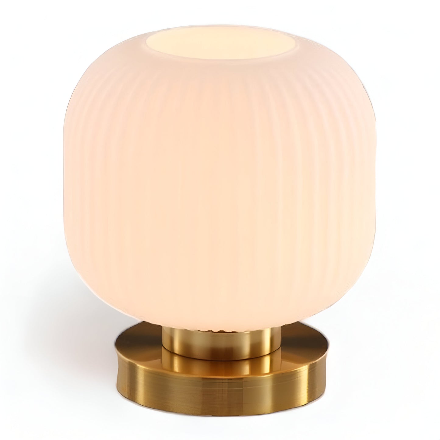 Scandinavian Glass Table Light with Textured Shade