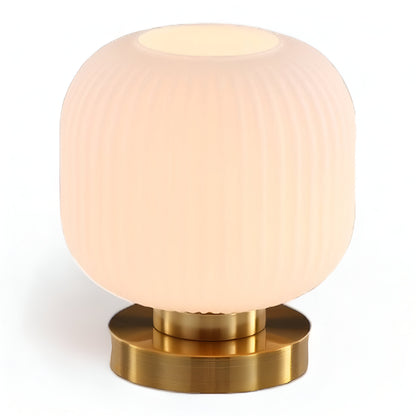 Scandinavian Glass Table Light with Textured Shade