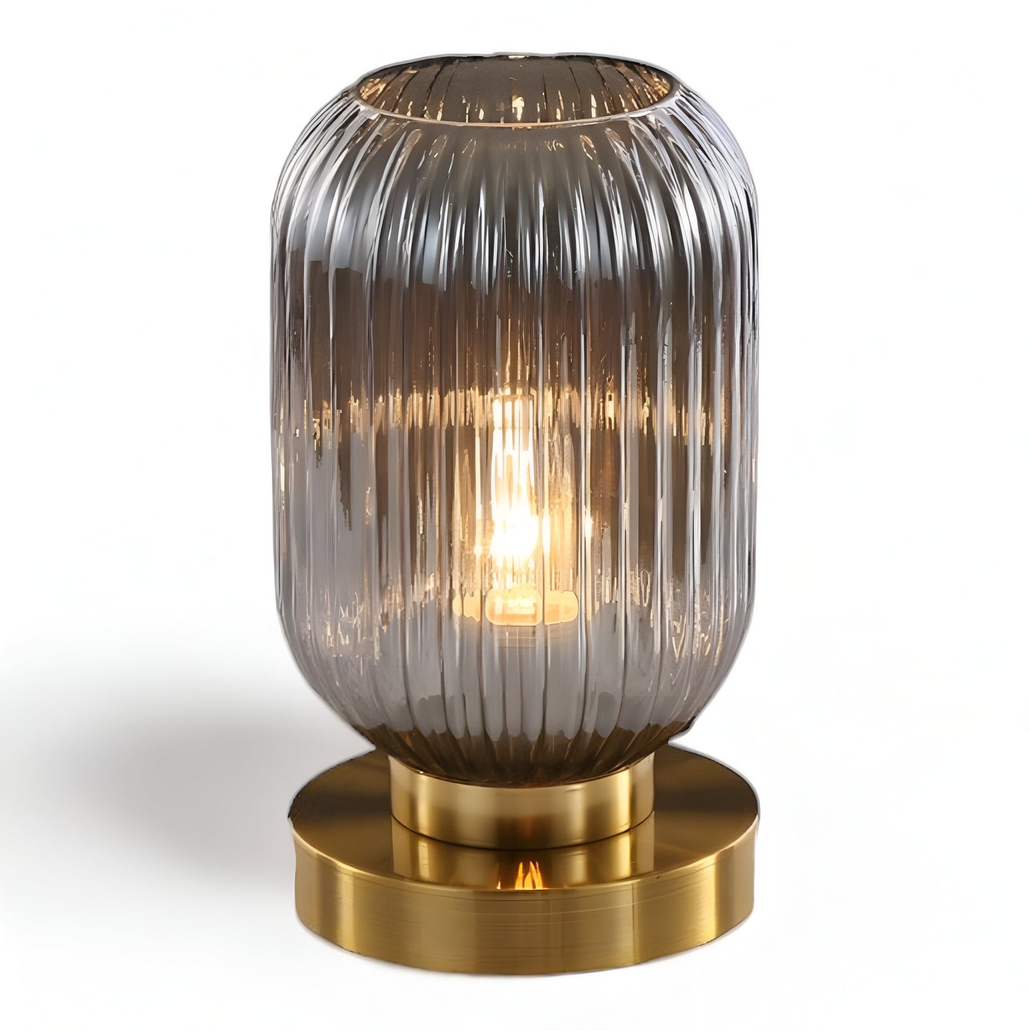 Scandinavian Glass Table Light with Textured Shade - Halri