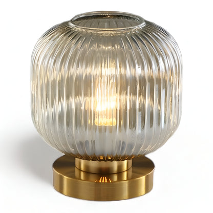 Scandinavian Glass Table Light with Textured Shade