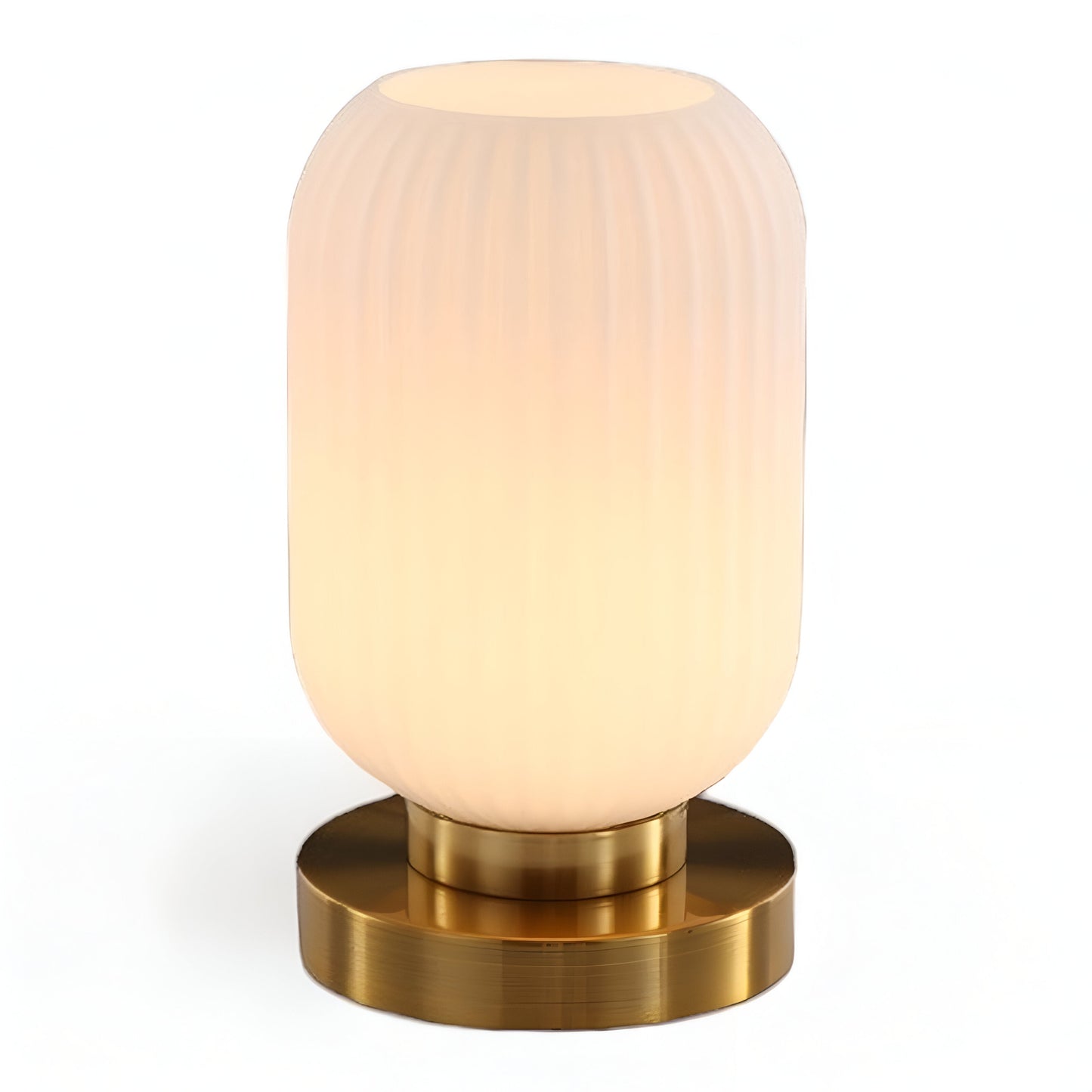 Scandinavian Glass Table Light with Textured Shade