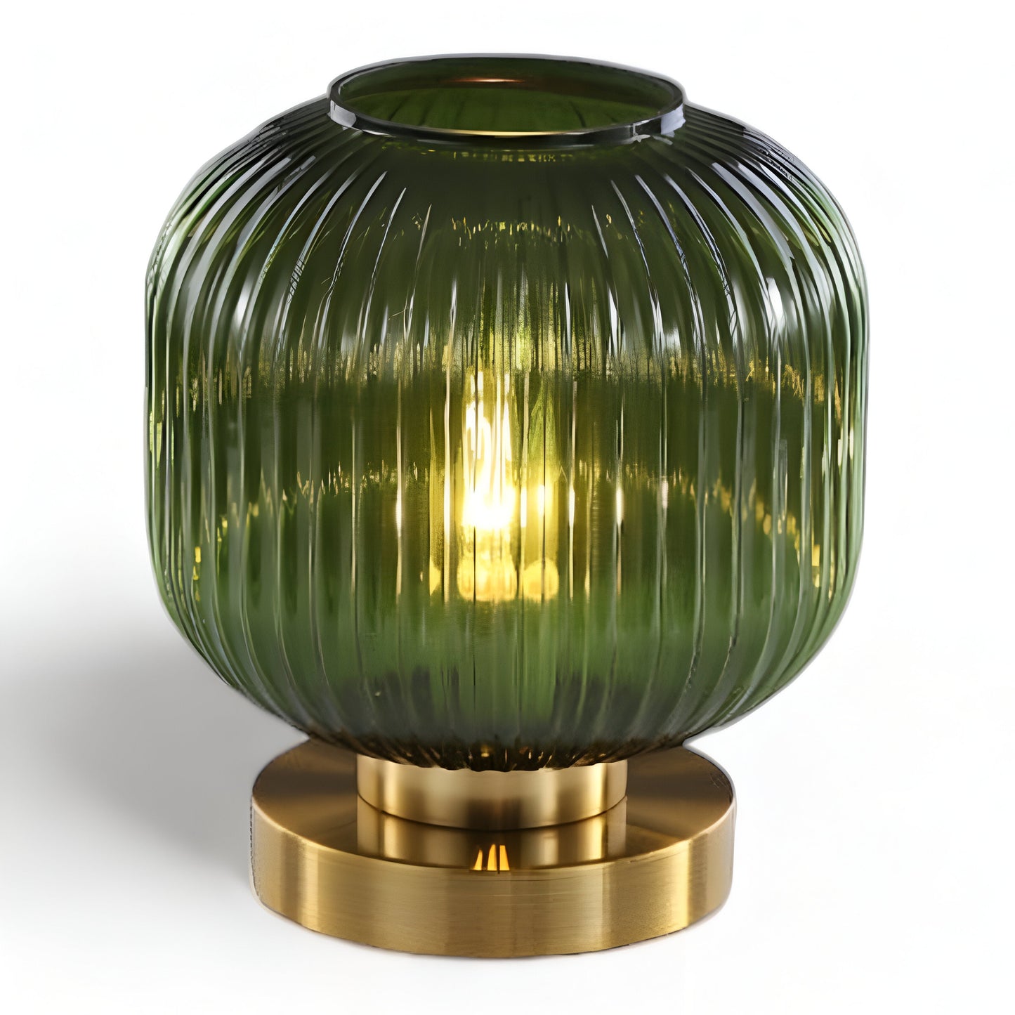 Scandinavian Glass Table Light with Textured Shade