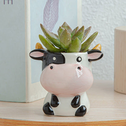 Colorful Ceramic Animal Pot for Indoor Plants