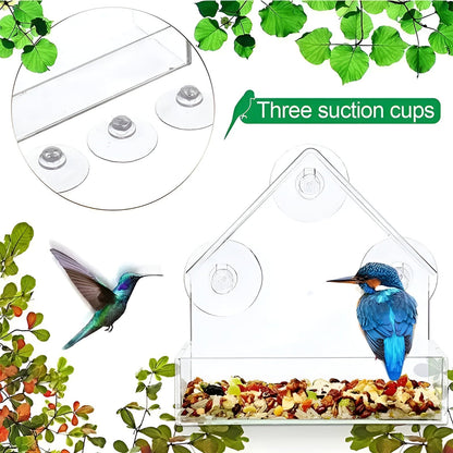 Easy Fill Bird Feeder with Strong Suction Cup Base