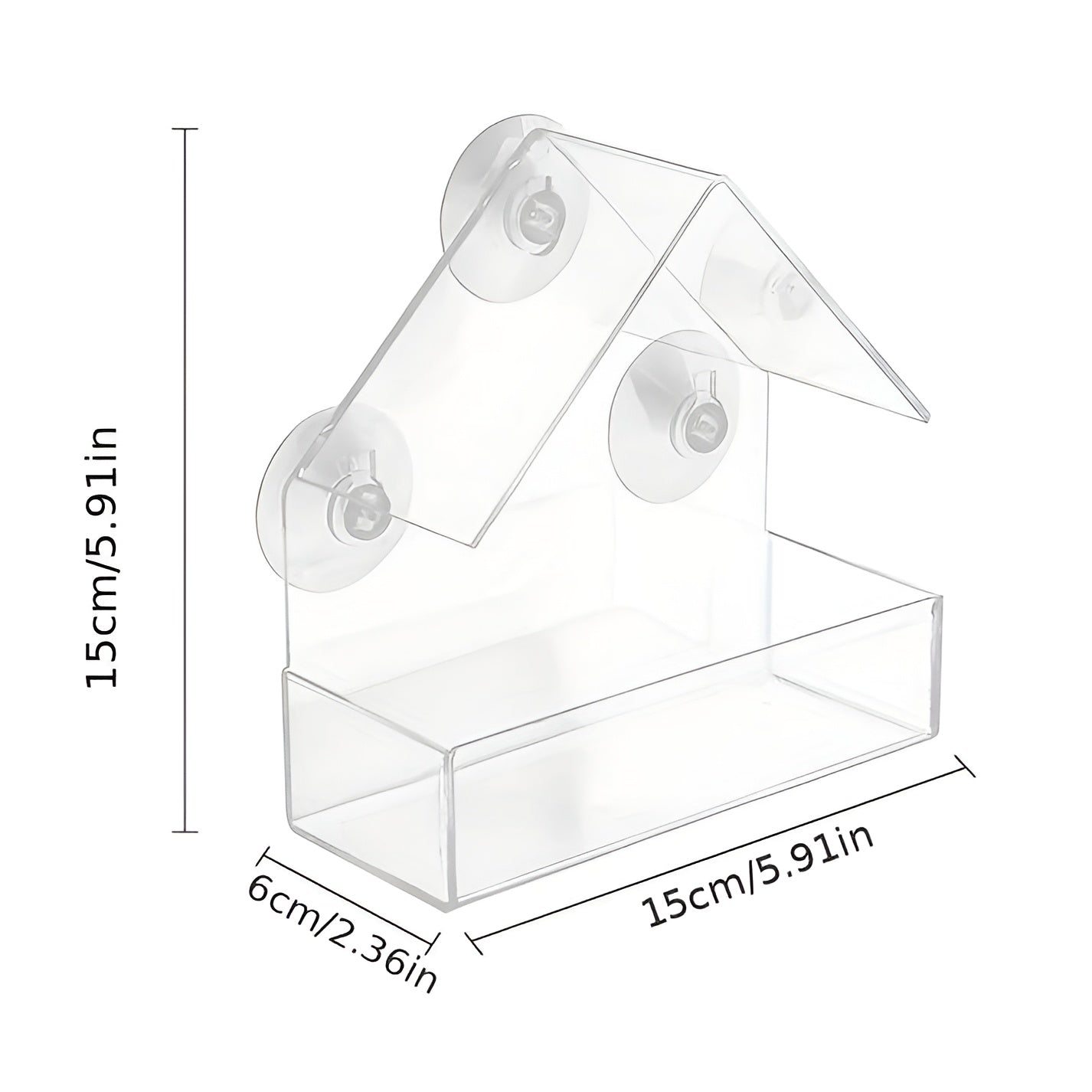 Easy Fill Bird Feeder with Strong Suction Cup Base