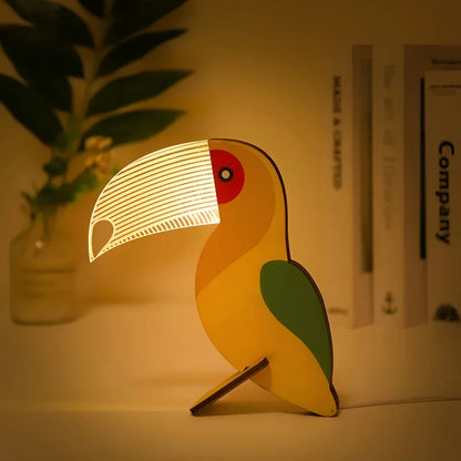 Natural Wood Animal Desk Lamp - Halri